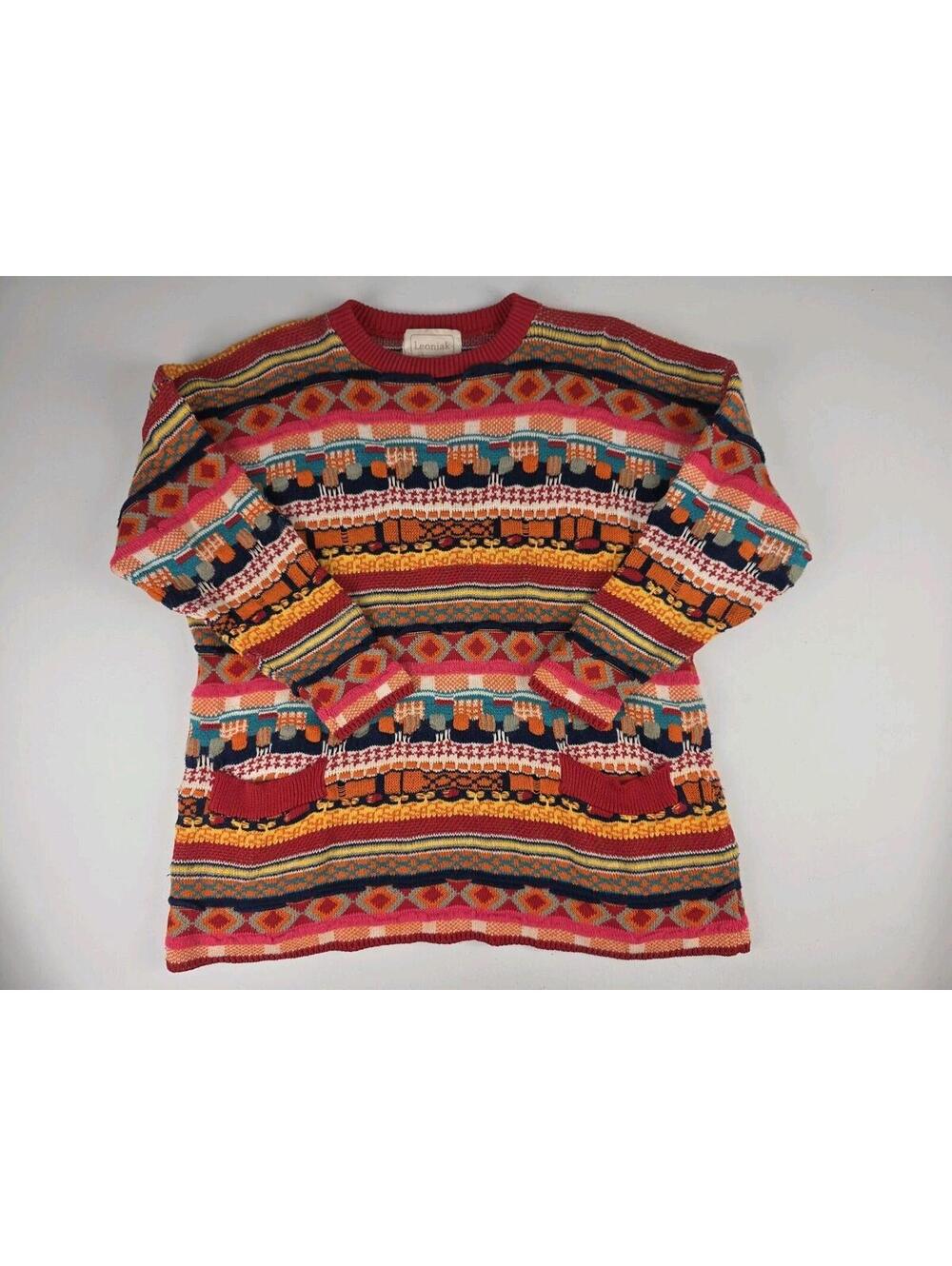 vintage 1990s cotton HIPHOP textured sweater L cotton TURTLENECK coogi leoniak